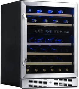 NewAir - Refurbished 46-Bottle Dual Zone Built-in Wine Fridge - Stainless Steel