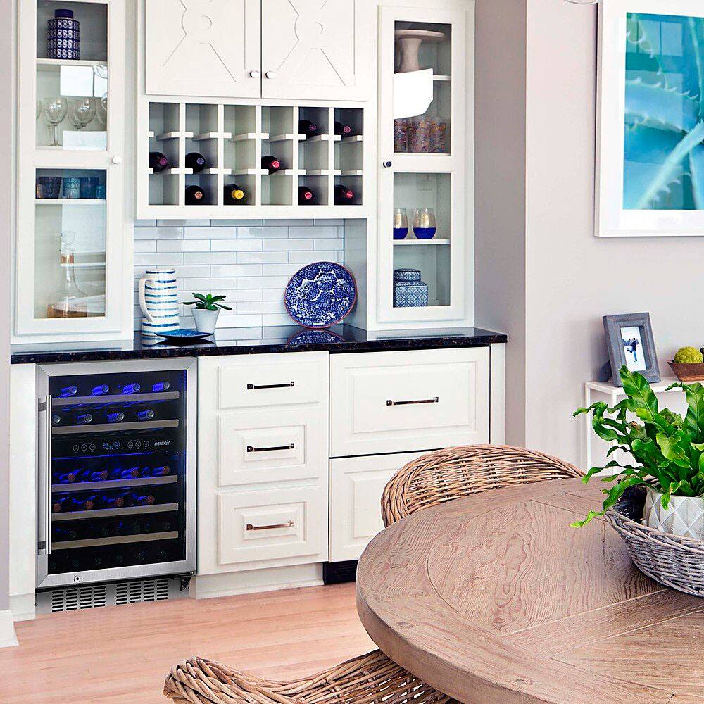 Alt View 14. NewAir - Factory Refurbished 46-Bottle Dual Zone Built-in Wine Fridge - Stainless Steel.