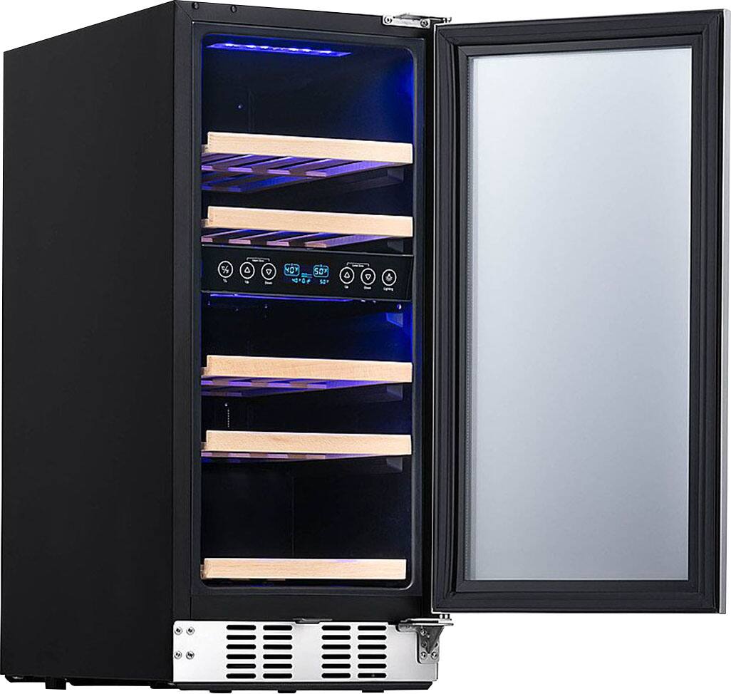 Alt View 11. NewAir - Factory Refurbished 15” Built-in 29 Bottle Dual Zone Compressor Wine Fridge - Stainless Steel.