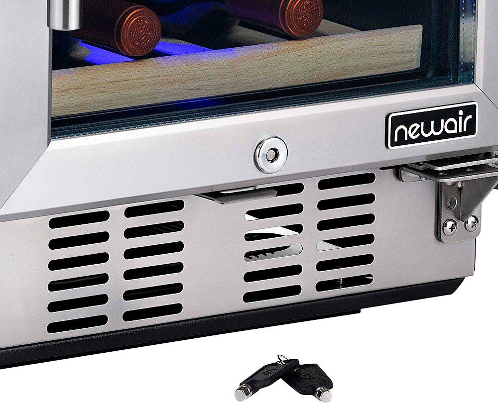 Alt View 12. NewAir - Factory Refurbished 15” Built-in 29 Bottle Dual Zone Compressor Wine Fridge - Stainless Steel.