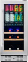 NewAir - Factory Refurbished Premium 9-Bottle Dual Zone Wine Cooler - Stainless Steel - Front_Zoom