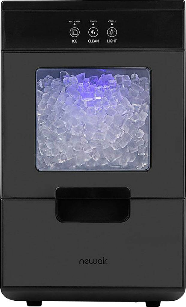 Angle. NewAir - Factory Refurbished 44lb. Nugget Countertop Ice Maker with Self-Cleaning Function - Black.
