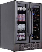 NewAir - Factory Refurbished 18 Bottle and 58 Can Built-in Dual Zone Wine and Beverage Cooler - Black - Front_Zoom