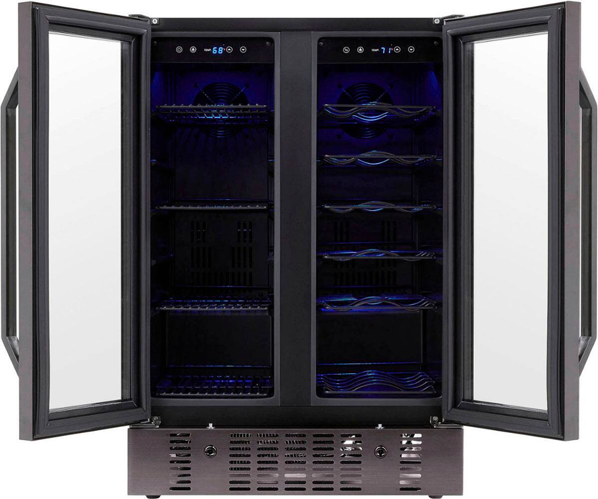 Alt View 11. NewAir - Factory Refurbished 18 Bottle and 58 Can Built-in Dual Zone Wine and Beverage Cooler - Black.