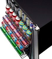 NewAir - Factory Refurbished 177-Can Built-In Beverage Cooler with Precision Temperature Controls and Adjustable Shelves - Black - Angle_Zoom