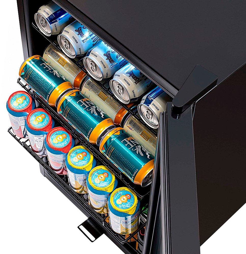 Alt View 11. NewAir - Factory Refurbished 126-Can Beverage Cooler with Glass Door, Adjustable Shelves, 7 Temperature Settings and Lock - Onyx Black.