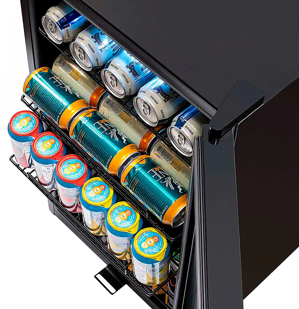 Alt View 11. NewAir - Factory Refurbished 126-Can Beverage Cooler with Glass Door, Adjustable Shelves, 7 Temperature Settings and Lock - Onyx Black.