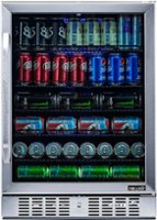 NewAir - 177-Can Factory Refurbished Built-In Beverage Cooler with Precision Temperature Controls and Adjustable Shelves - Stainless Steel - Angle_Zoom