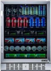 NewAir - 177-Can Factory Refurbished Built-In Beverage Cooler with Precision Temperature Controls and Adjustable Shelves - Stainless Steel - Angle_Zoom
