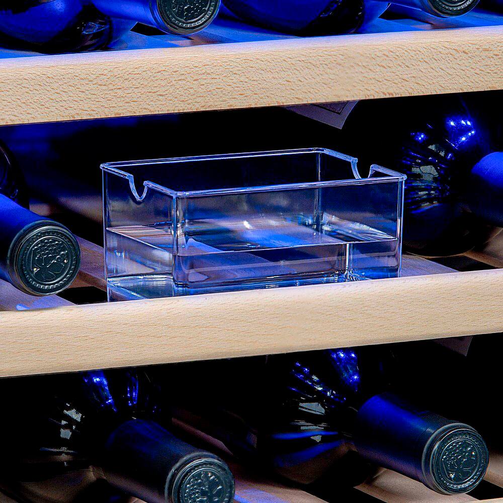 Alt View 13. NewAir - Factory Refurbished 24” Built-in 46 Bottle Dual Zone Compressor Wine Cooler with Beech Wood Shelves - Stainless Steel.