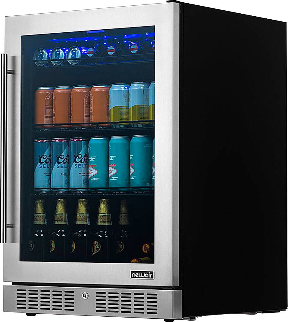Alt View 11. NewAir - Factory Refurbished 224-Can Built-In Beverage Cooler with Color Changing LED Lights and Seamless Door - Stainless Steel.