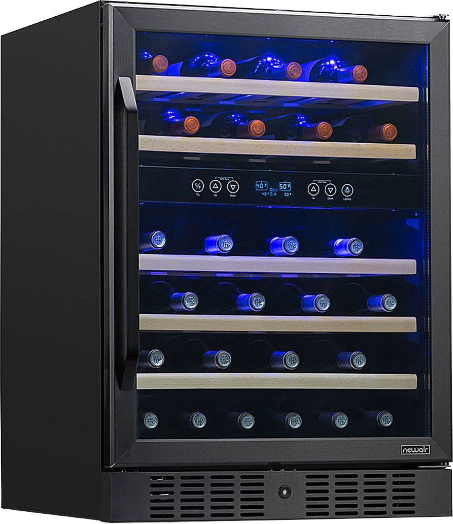 Alt View 11. NewAir - Factory Refurbished 24” Built-in 46 Bottle Dual Zone Compressor Wine Fridge - Black.