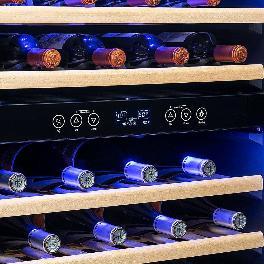 Alt View 12. NewAir - Factory Refurbished 24” Built-in 46 Bottle Dual Zone Compressor Wine Fridge - Black.