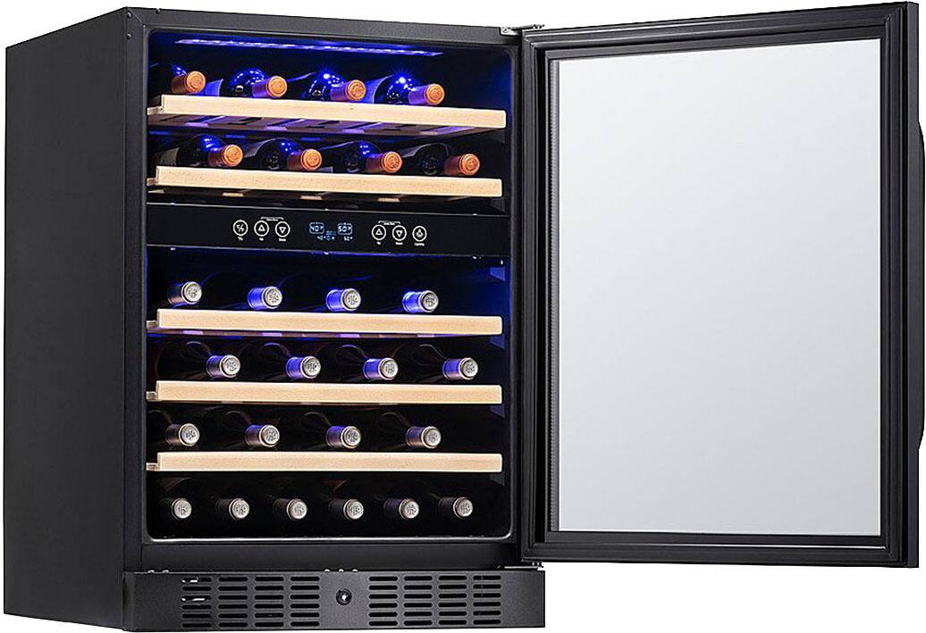 Alt View 15. NewAir - Factory Refurbished 24” Built-in 46 Bottle Dual Zone Compressor Wine Fridge - Black.