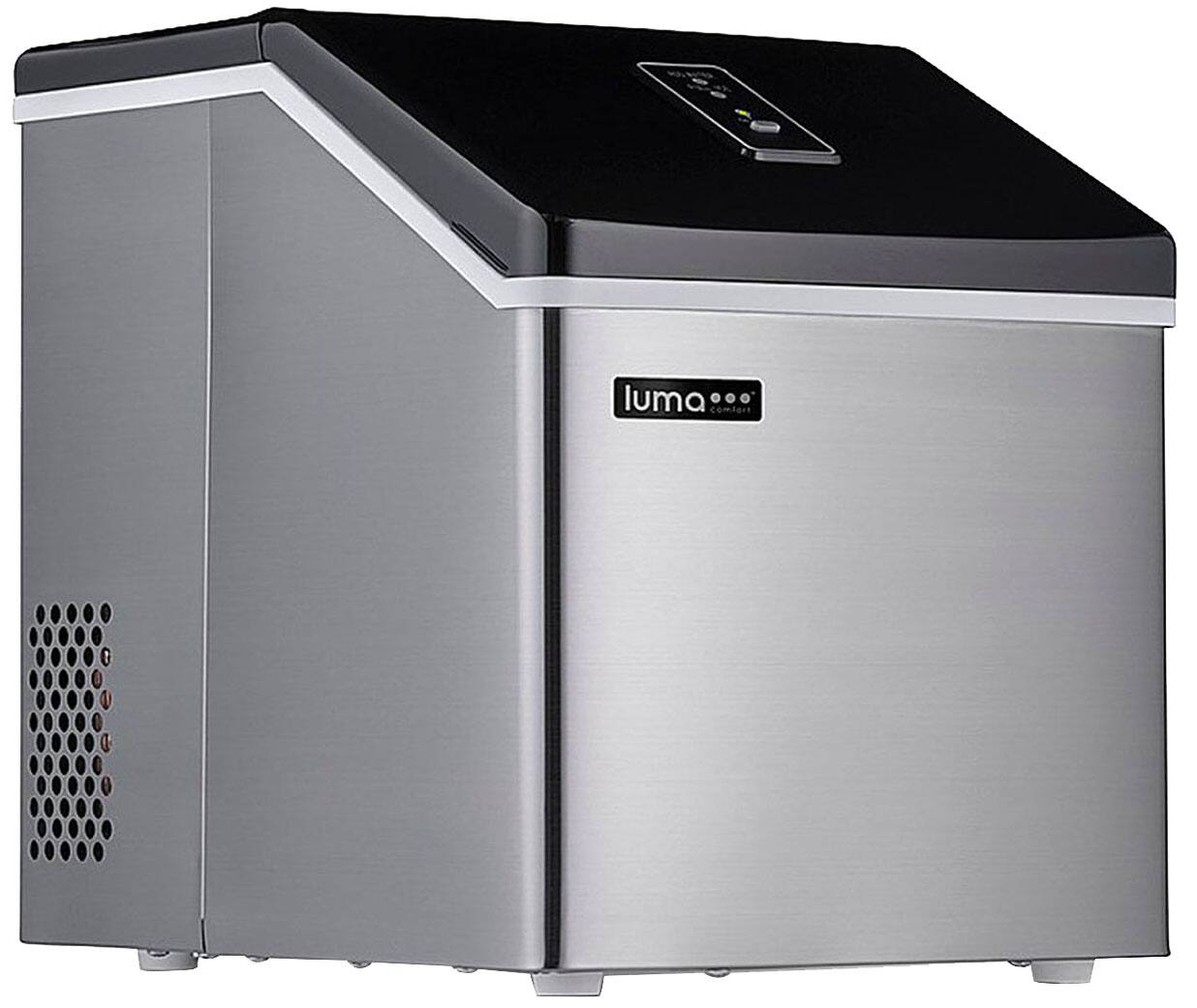 Angle. Luma Comfort - Factory Refurbished Countertop Clear Ice Maker - Stainless Steel.
