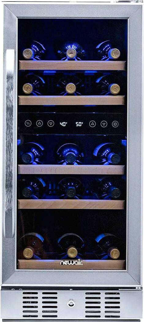 Front. NewAir - Factory Refurbished 29-Bottle Wine Cooler - Stainless Steel.