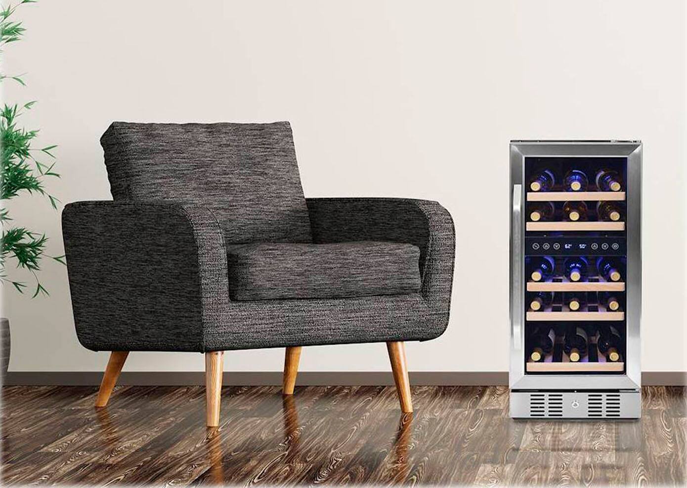 Alt View 13. NewAir - Factory Refurbished 29-Bottle Wine Cooler - Stainless Steel.