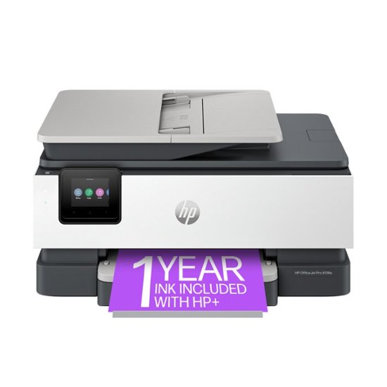 Front. HP - OfficeJet Pro 8139e Wireless All-In-One Inkjet Printer with 12 months of Instant Ink Included with HP+ - White.