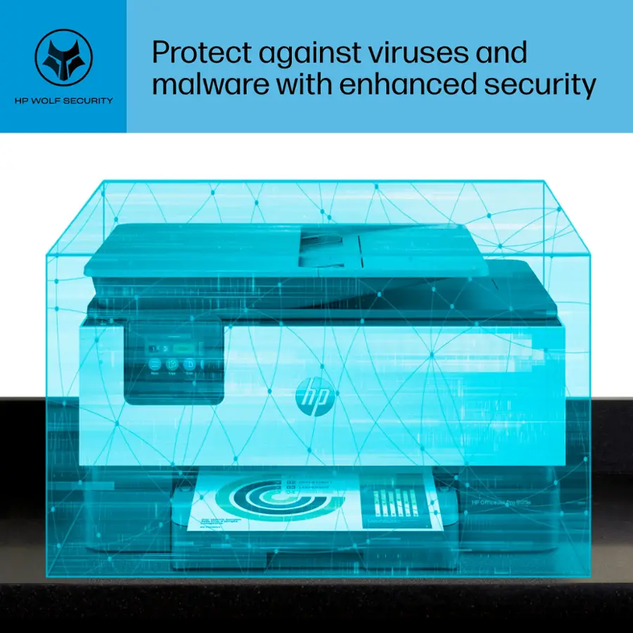 Protect against viruses and malware with enhanced security from HP Wolf Security. HP Wolf Security offers a comprehensive solution for your office printer.