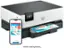 The image features a HP printer with a 2.7" color touchscreen and a 60-sheet output tray. The printer also has a low-on-paper sensor and an envelope stopper to prevent jams. Additionally, it has a 250-sheet input tray.
