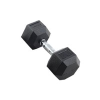 Inspire Fitness 30 LB Rubber Dumbbell - Black - Front_Zoom