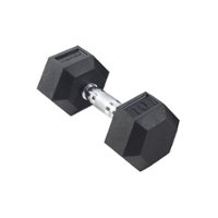 Inspire Fitness 10 LB Rubber Dumbbell - Black - Front_Zoom