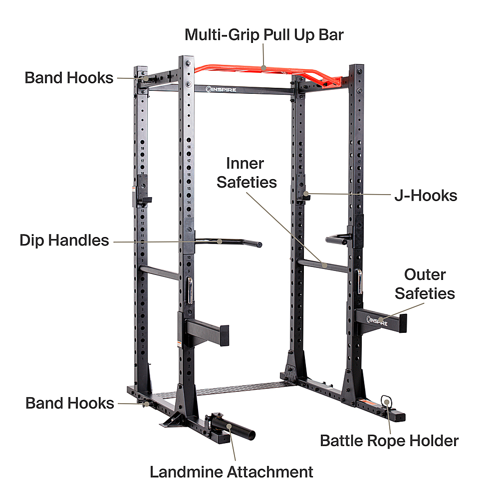 Left View: Inspire Fitness FPC1 Full Power Cage - Black