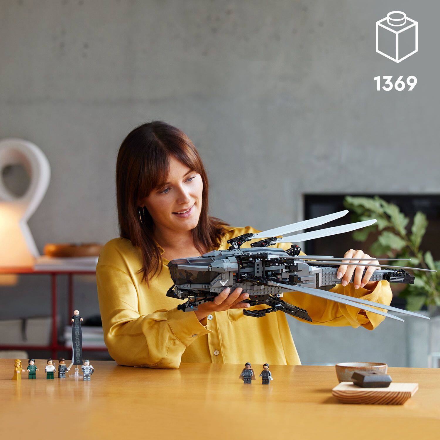 Angle. LEGO - Icons Dune Atreides Royal Ornithopter Build and Display Set 10327.