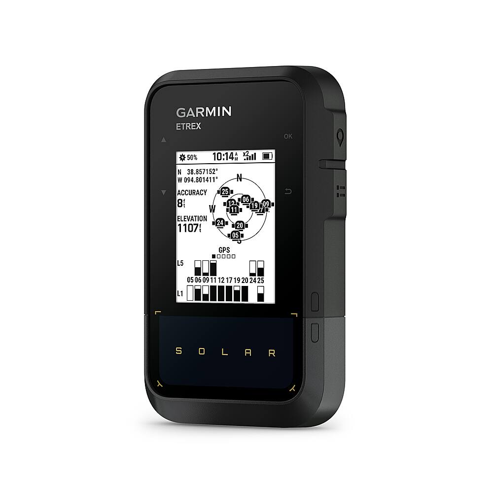 Left. Garmin - eTrex Solar 2.2" GPS - Black.