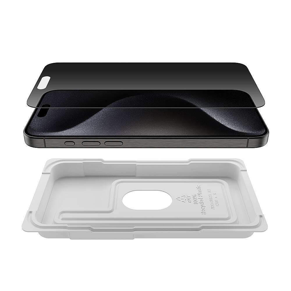 Alt View 12. Belkin - ScreenForceiPhone 15 Pro Max Privacy Screen Protector - Black.