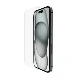 Belkin - ScreenForce UltraGlass 2 for iPhone 16, 15, and 14 Pro with EZ Align Tray - Clear