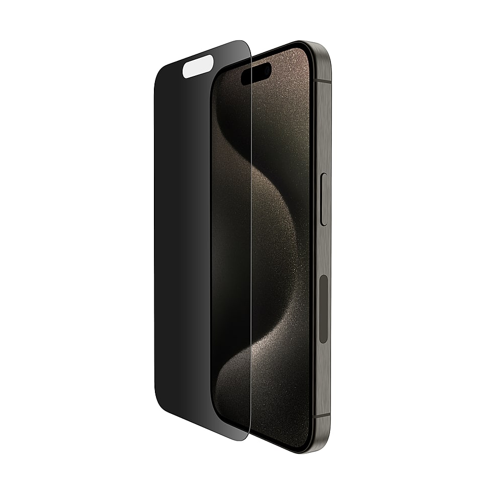 Angle. Belkin - ScreenForceiPhone 15 Plus Privacy Screen Protector - Black.