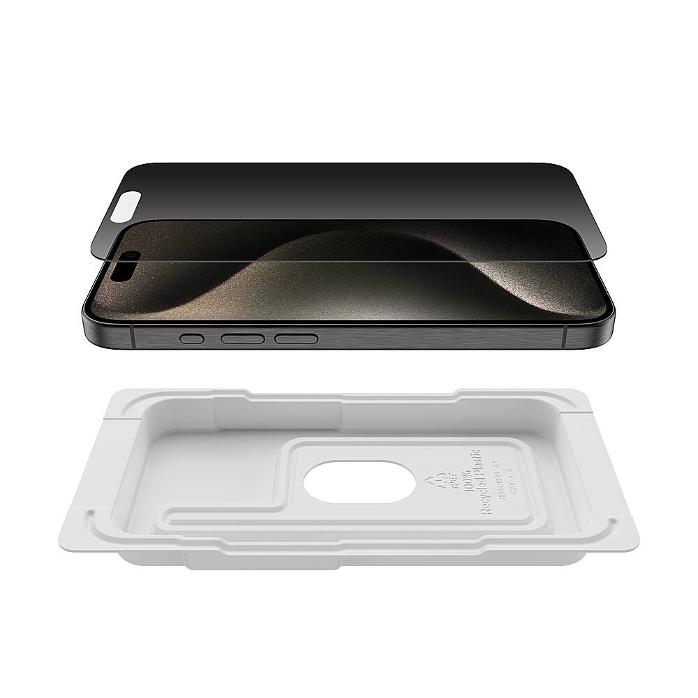 Alt View 12. Belkin - ScreenForceiPhone 15 Plus Privacy Screen Protector - Black.