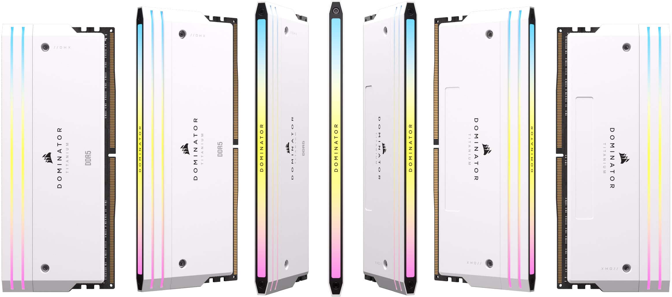 Alt View 13. CORSAIR - DOMINATOR TITANIUM RGB 32GB (2x16GB) DDR5 7000MHz C34 UDIMM Desktop Memory - White.