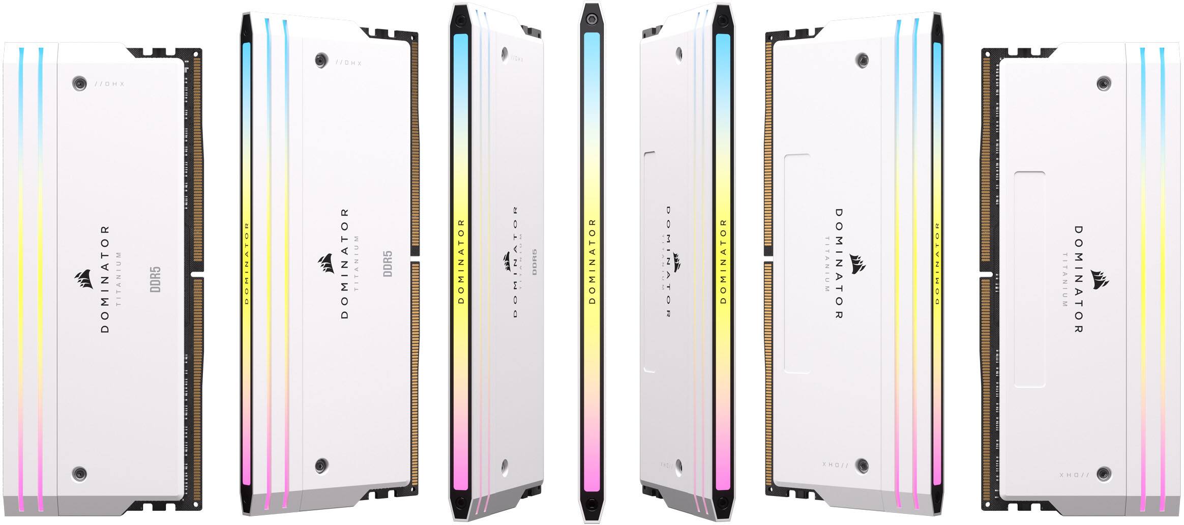 Alt View 13. CORSAIR - DOMINATOR TITANIUM RGB 32GB (2x16GB) DDR5 7000MHz C34 UDIMM Desktop Memory - White.