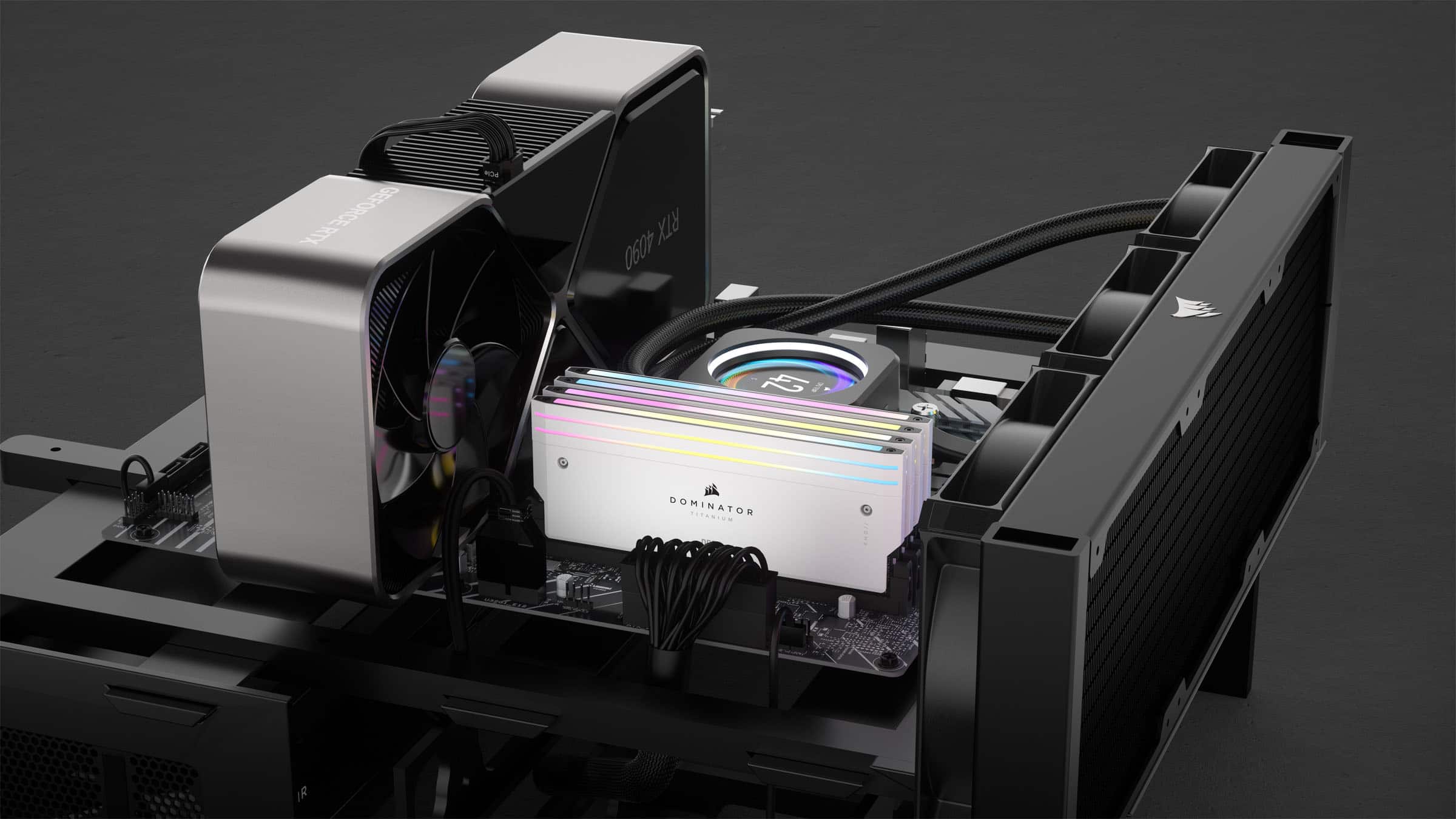 Alt View 14. CORSAIR - DOMINATOR TITANIUM RGB 32GB (2x16GB) DDR5 7000MHz C34 UDIMM Desktop Memory - White.