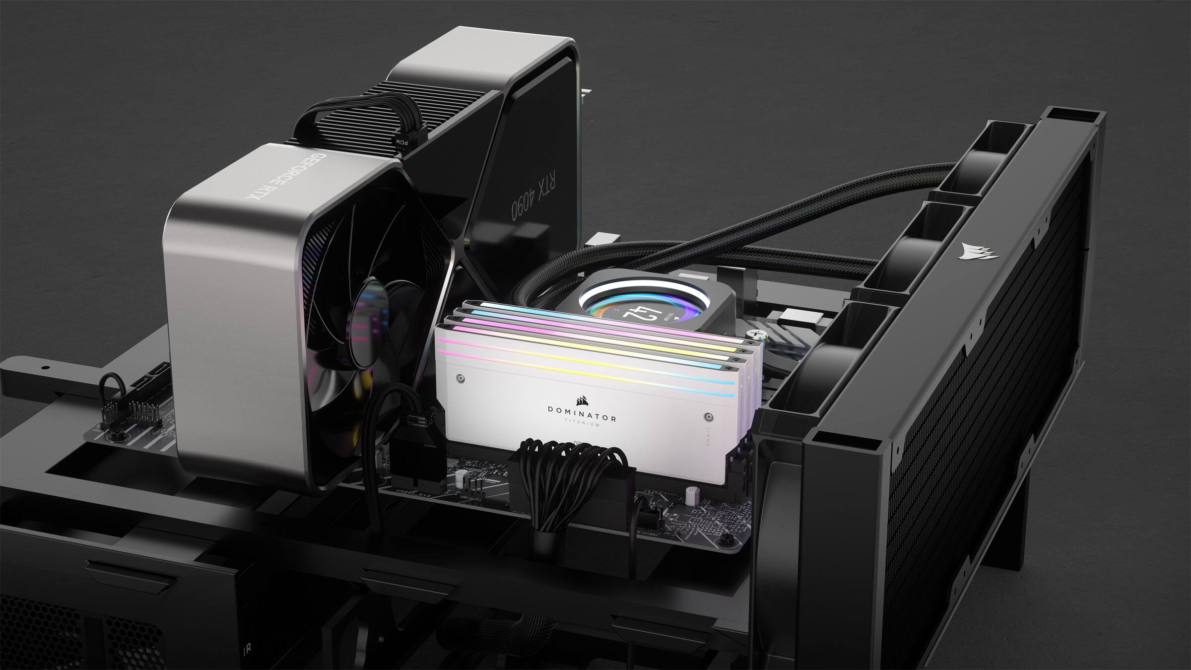 Alt View 14. CORSAIR - DOMINATOR TITANIUM RGB 32GB (2x16GB) DDR5 7000MHz C34 UDIMM Desktop Memory - White.