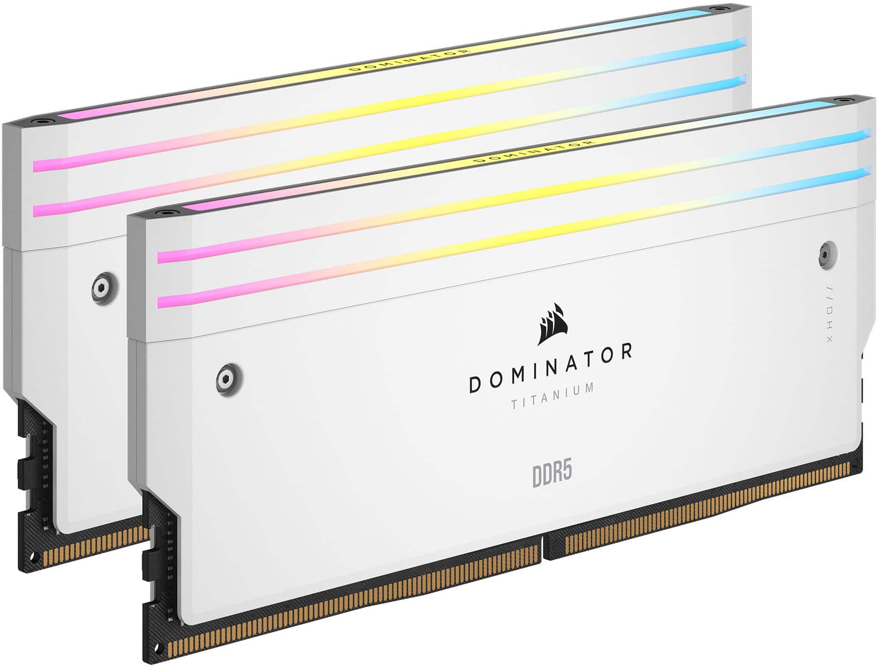 Alt View 1. CORSAIR - DOMINATOR TITANIUM RGB 32GB (2x16GB) DDR5 7000MHz C34 UDIMM Desktop Memory - White.
