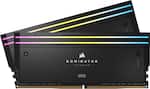 Front. CORSAIR - DOMINATOR TITANIUM RGB 32GB (2x16GB) DDR5 7000MHz C34 UDIMM Desktop Memory - Black.