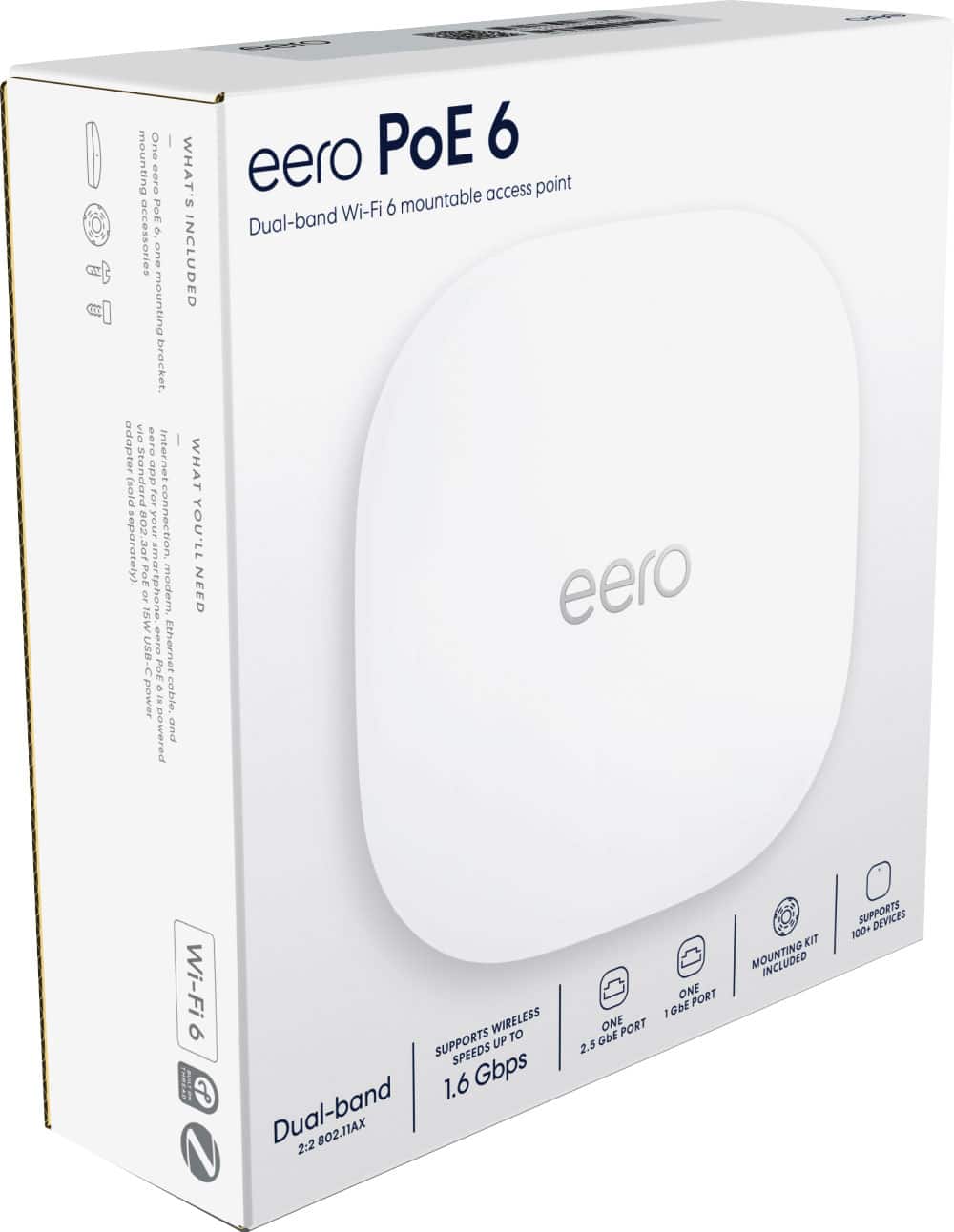 Includes mounting bracket and PoE support for fast, simple installation.