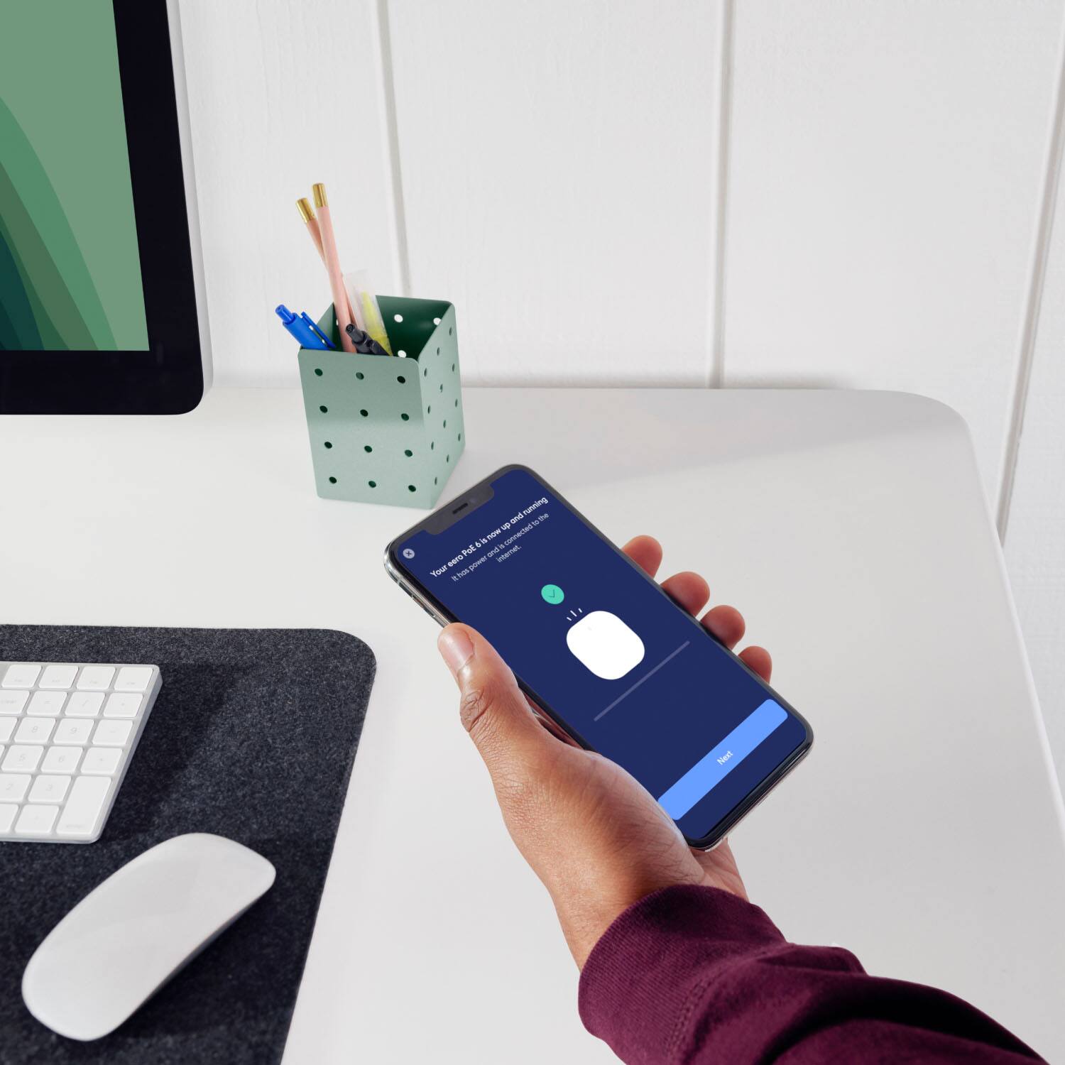 Alt View 15. eero - PoE 6 AX3000 Dual-Band Ceiling/Wall-Mountable Access Point - White.