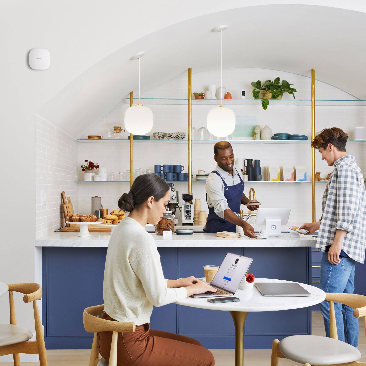 Alt View 16. eero - PoE 6 AX3000 Dual-Band Ceiling/Wall-Mountable Access Point - White.