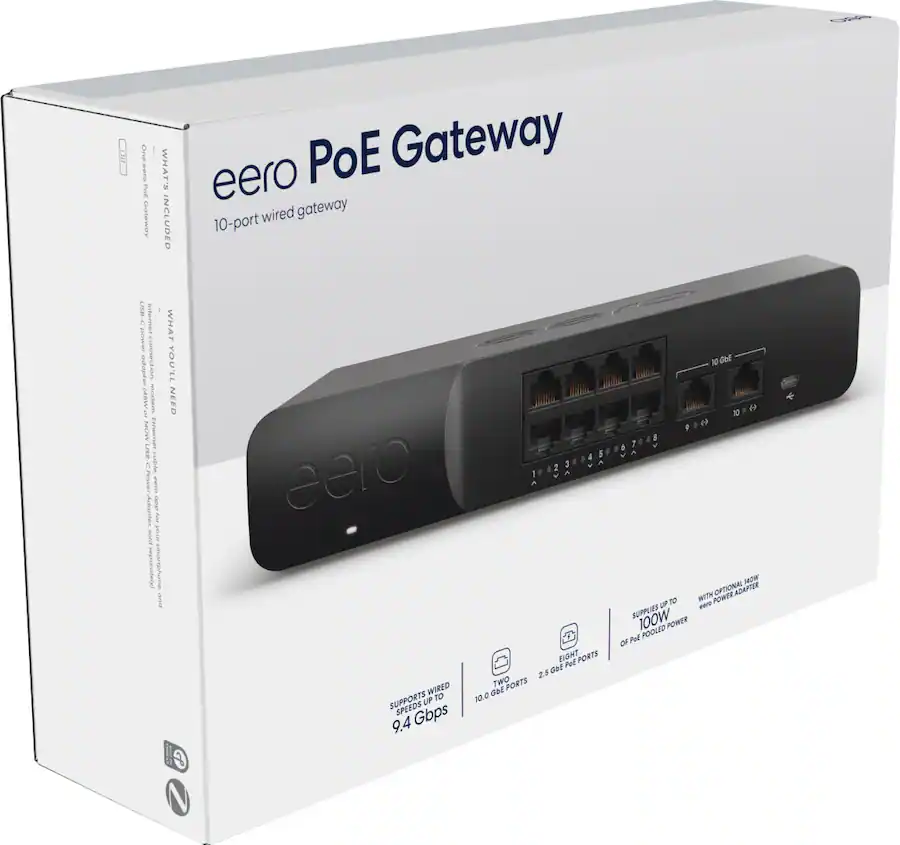 PoE Gateway Wired eero Router and 10 port PoE+ Smart Network Switch ...
