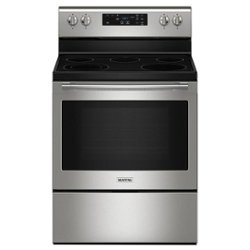Maytag - 5.3 Cu. Ft. Freestanding Electric Range with Steam Clean - Stainless Steel - Front_Zoom