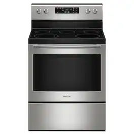 Maytag - 5.3 Cu. Ft. Freestanding Electric Range with Steam Clean - Stainless Steel