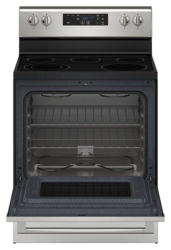 Alt View 12. Maytag - 5.3 Cu. Ft. Freestanding Electric Range with Steam Clean - Stainless Steel.