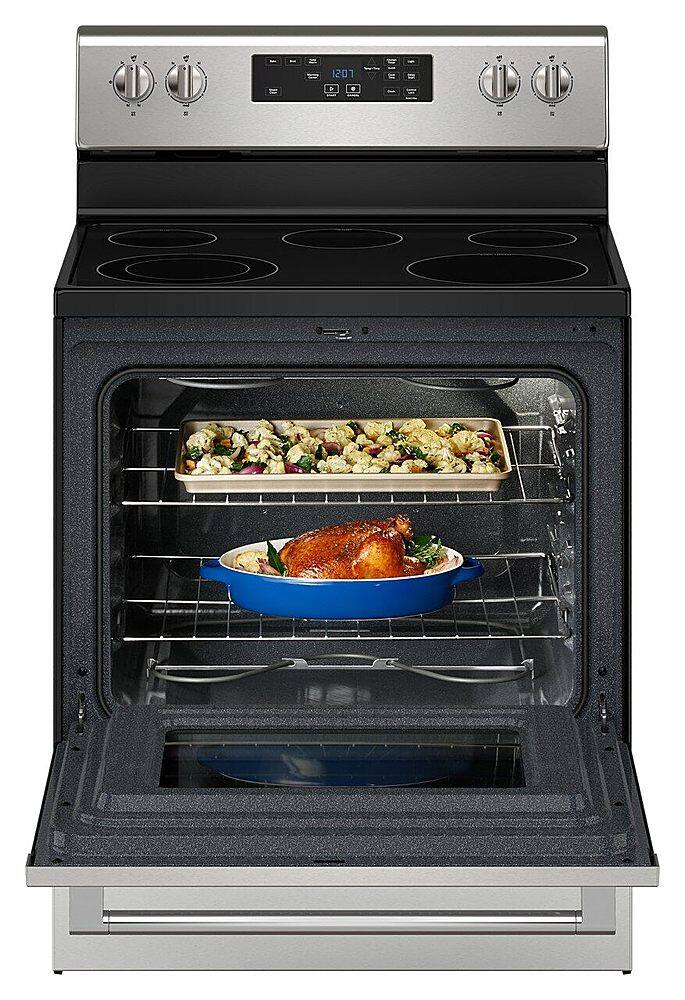 Alt View 13. Maytag - 5.3 Cu. Ft. Freestanding Electric Range with Steam Clean - Stainless Steel.