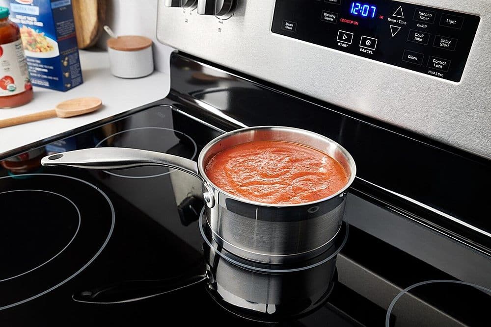 Alt View 19. Maytag - 5.3 Cu. Ft. Freestanding Electric Range with Steam Clean - Stainless Steel.