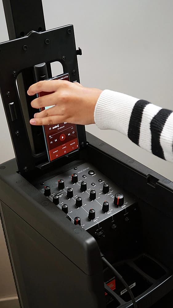 Alt View 1. JBL - IRX ONE All-In-One Portable Bluetooth Line Array Speaker System with 3-Channel Mixer - Black.