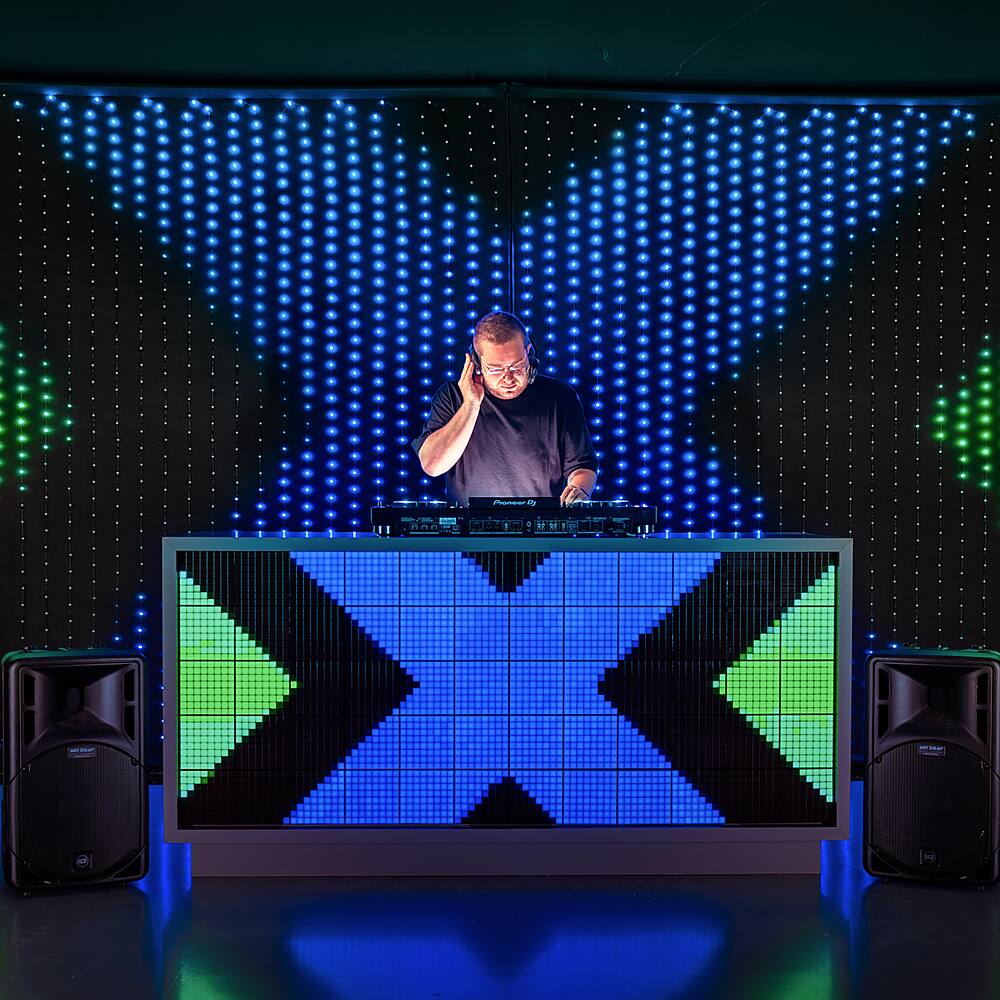 Alt View 17. Twinkly - Twinkly Lightwall 1120 RGB LED 9' x 8.6' with Stand and Music Accessory - Black.